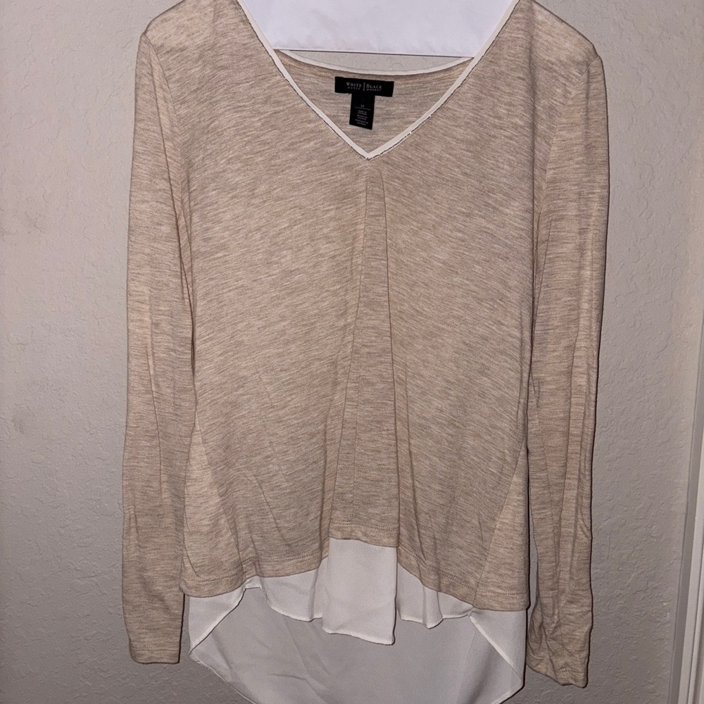 WHBM Women's Beige Layered Top